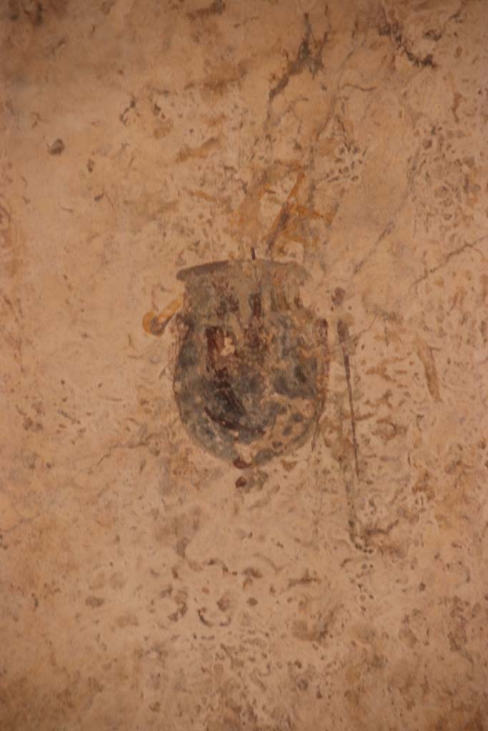 Villa San Marco, Stabiae, October 2020. 
Room 57, painted decoration from south wall. Photo courtesy of Klaus Heese.