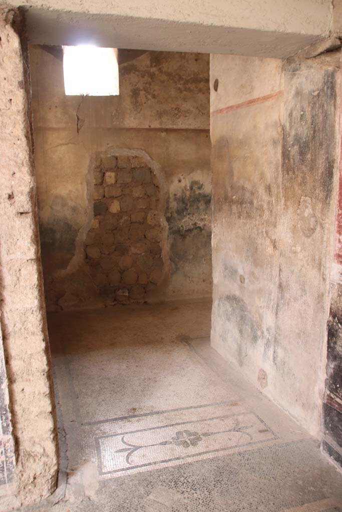 Villa San Marco, Stabiae, September 2019. Doorway to corridor 49 in south-west corner of atrium.
Photo courtesy of Klaus Heese.