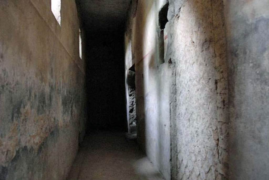 Castellammare di Stabia, Villa San Marco, January 2011. Corridor 49, looking west towards kitchen area. Photo courtesy of Nando Calabrese.
