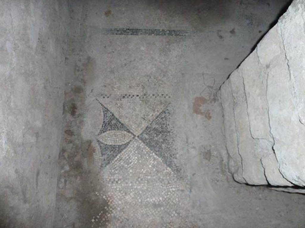 Villa San Marco, Stabiae, September 2015. Corridor 49, mosaic threshold, looking north.