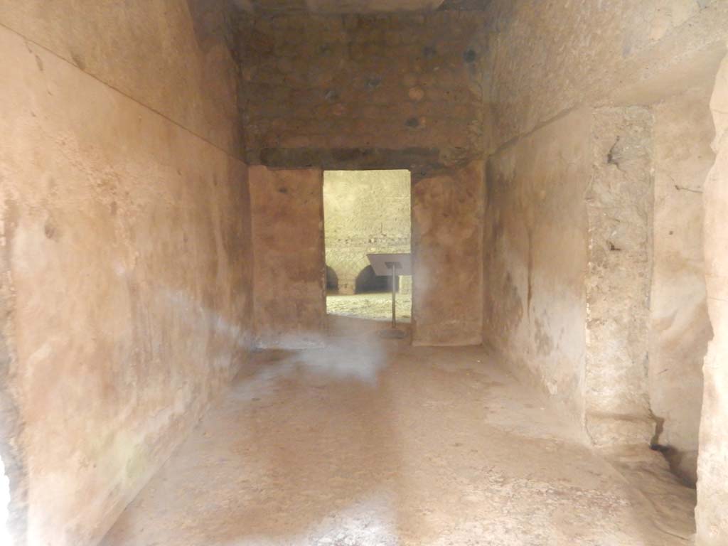Villa San Marco, Stabiae, June 2019. Room 40, looking north towards doorway to room 26, the kitchen.
Photo courtesy of Buzz Ferebee