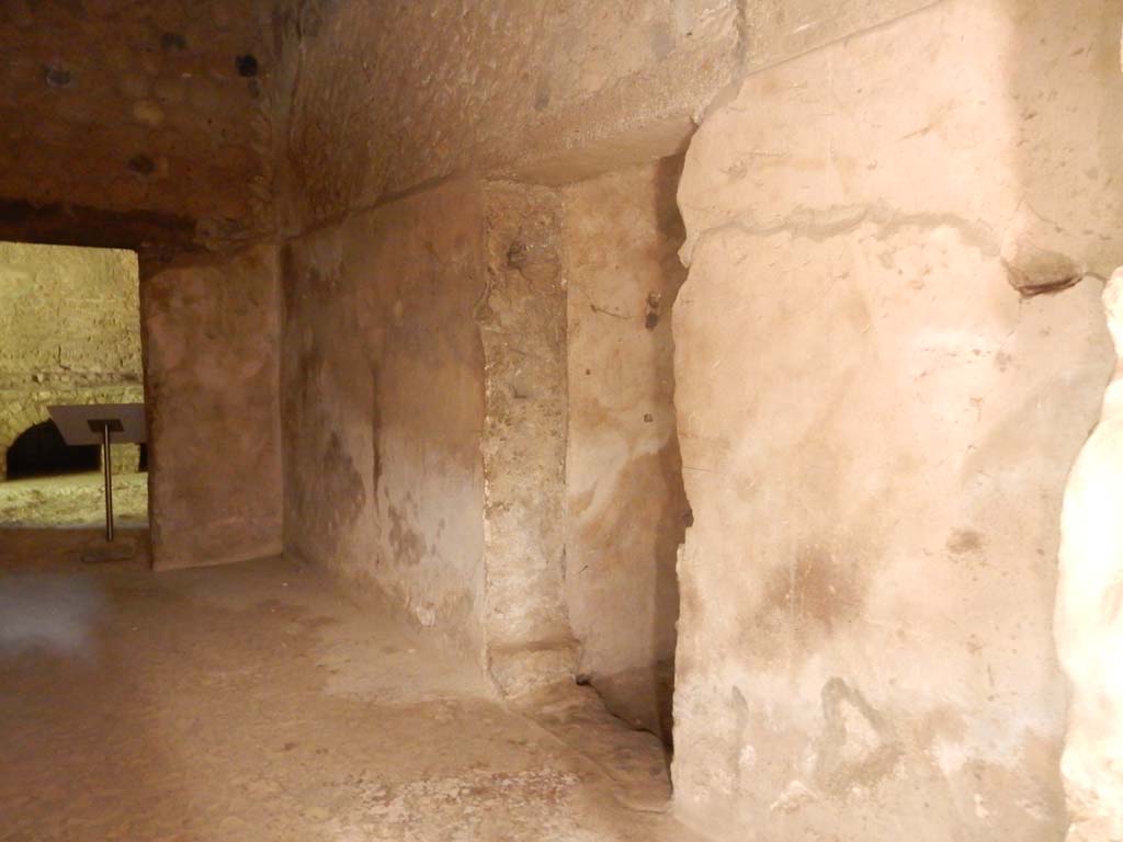 Villa San Marco, Stabiae, June 2019. Room 40, looking north along east wall, with doorway to room 54.
Photo courtesy of Buzz Ferebee