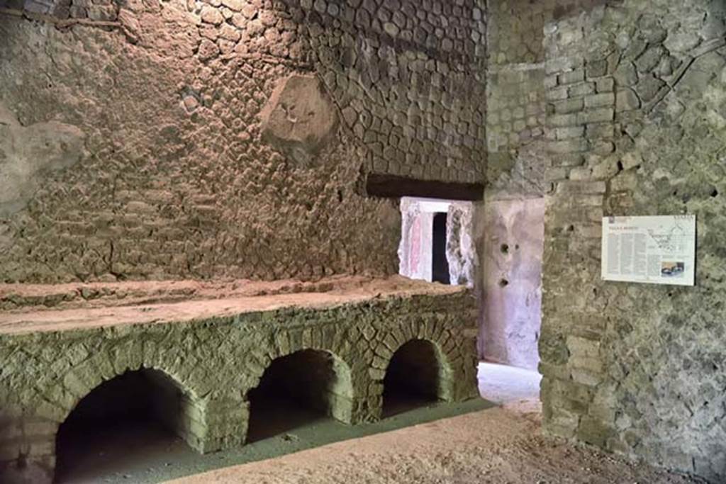 Villa San Marco, Stabiae, April 2018. Room 26, looking east towards doorway in north wall of kitchen, leading to room 32. Photo courtesy of Ian Lycett-King. Use is subject to Creative Commons Attribution-NonCommercial License v.4 International.