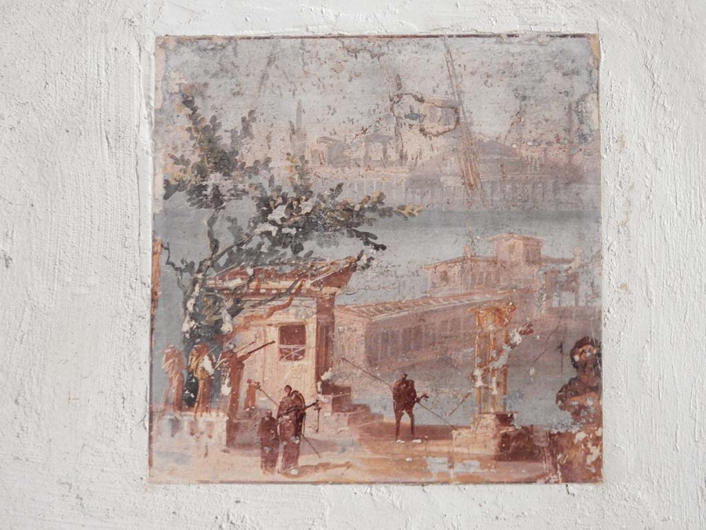 Villa San Marco, Stabiae, June 2019. Room 52, painting from centre of south wall. Photo courtesy of Buzz Ferebee
Original now in Naples Archaeological Museum. Inventory number 9414.