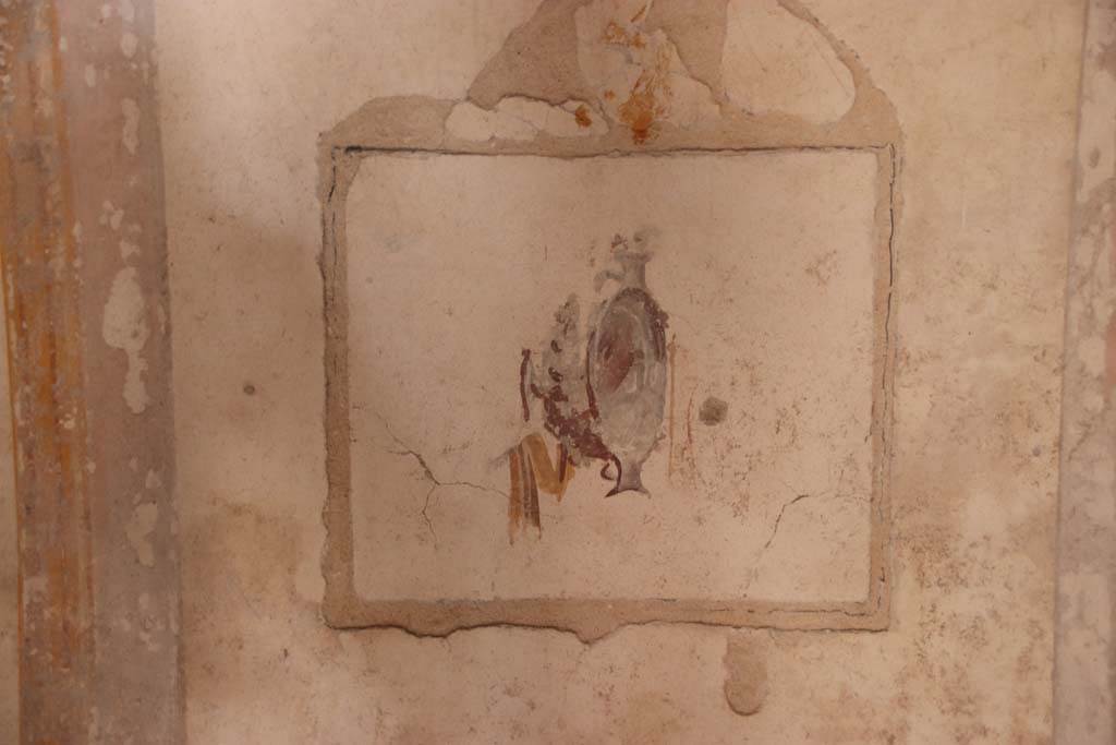 Villa San Marco, Stabiae, September 2019. Room 52, painted panel from lower centre of west wall. 
Photo courtesy of Klaus Heese.