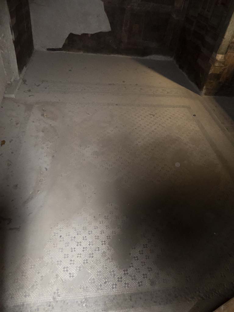 Villa of Mysteries, Pompeii. September 2017.
Room 16, looking east across flooring towards bed recess near east wall.
Foto Annette Haug, ERC Grant 681269 DÉCOR.