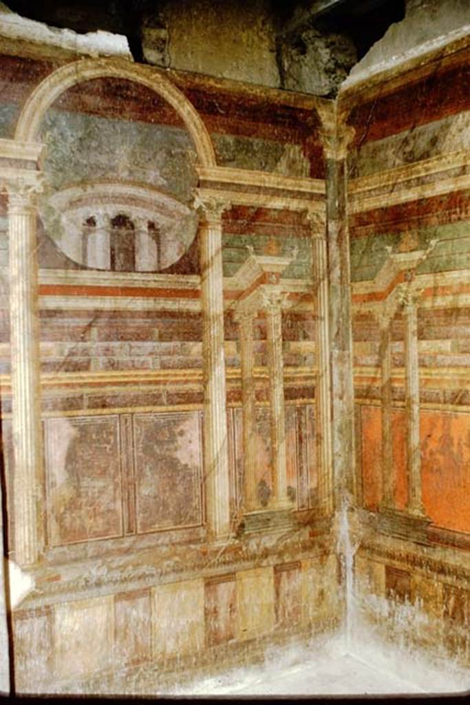 Villa of Mysteries, Pompeii. 1961. Room 16, south wall and south-west corner. Photo by Stanley A. Jashemski.
Source: The Wilhelmina and Stanley A. Jashemski archive in the University of Maryland Library, Special Collections (See collection page) and made available under the Creative Commons Attribution-Non Commercial License v.4. See Licence and use details.
J61f0441
