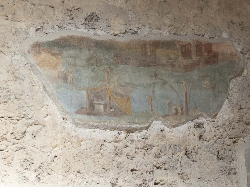 Villa of Mysteries, Pompeii. September 2017. Room 64, wall painting of Nile scene from north wall of atrium.
Foto Annette Haug, ERC Grant 681269 DÉCOR.