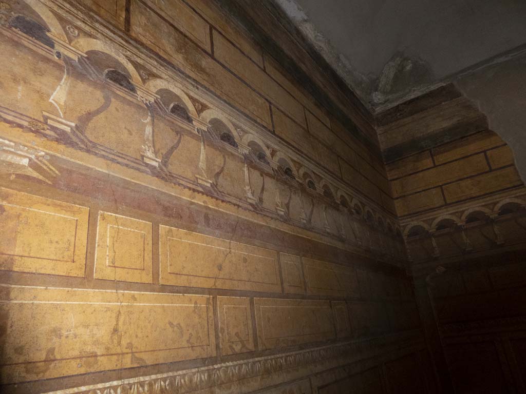 Villa of Mysteries, Pompeii. September 2017. Room 3, upper south wall.  
Foto Annette Haug, ERC Grant 681269 DÉCOR.