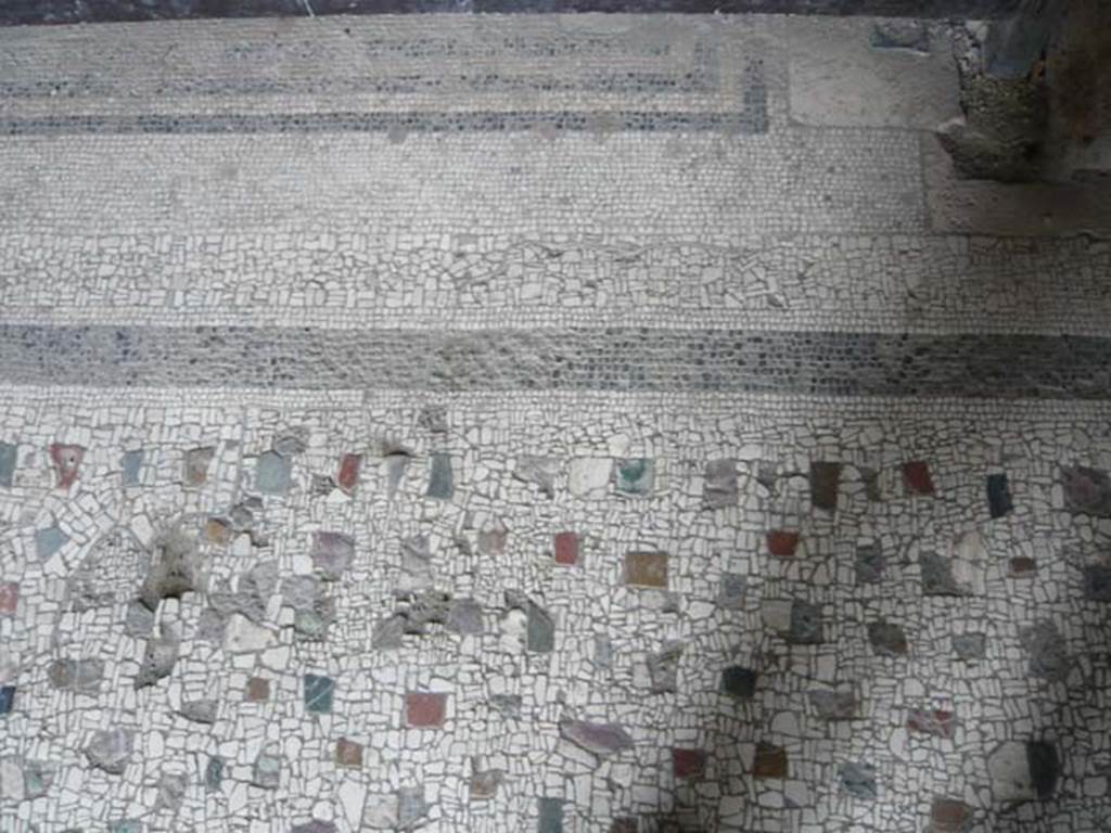 Villa of Mysteries, Pompeii. May 2012. Floor of portico P2 near doorway threshold into room 4. Photo courtesy of Buzz Ferebee.