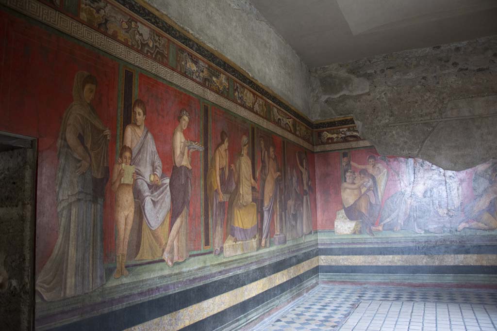 Villa of Mysteries, Pompeii. March 2019. Room 5, looking east along north wall towards north-east corner.
Foto Annette Haug, ERC Grant 681269 DÉCOR.