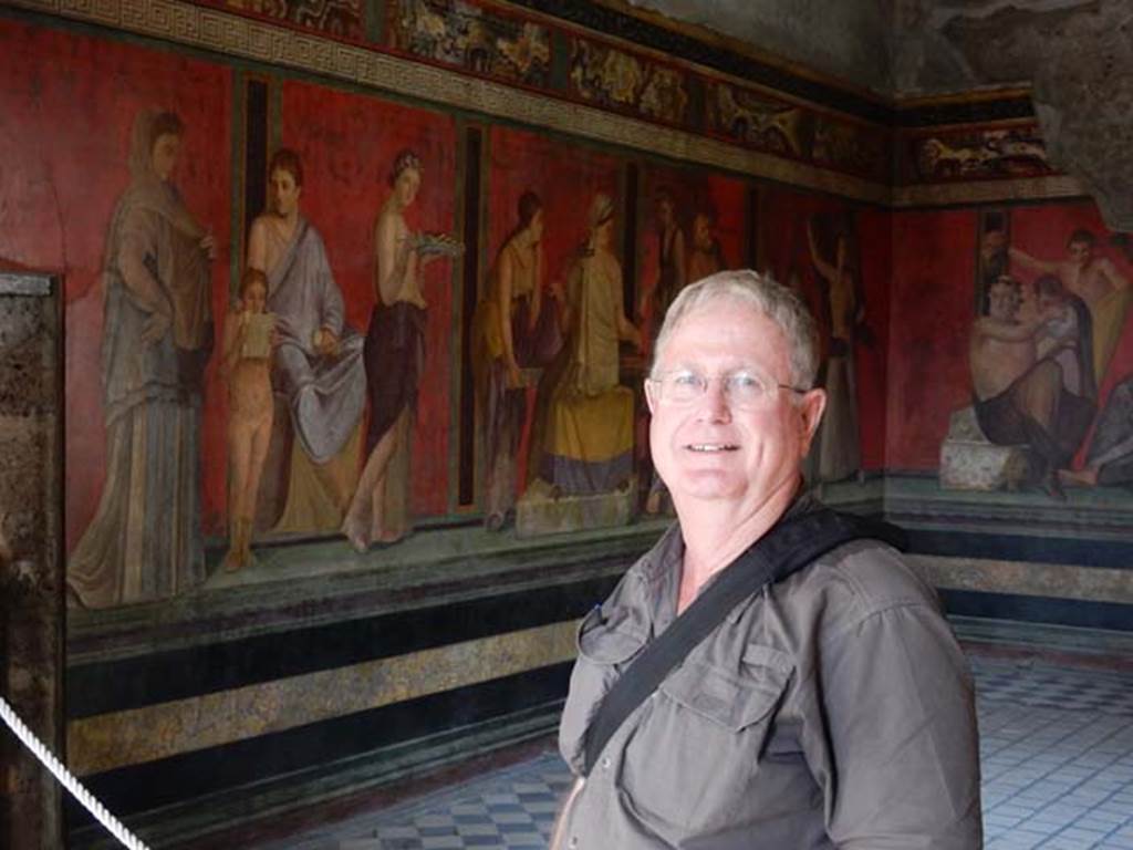 Villa of Mysteries, Pompeii. May 2015.  Room 5, looking towards the north-east corner. Photo courtesy of Buzz Ferebee.