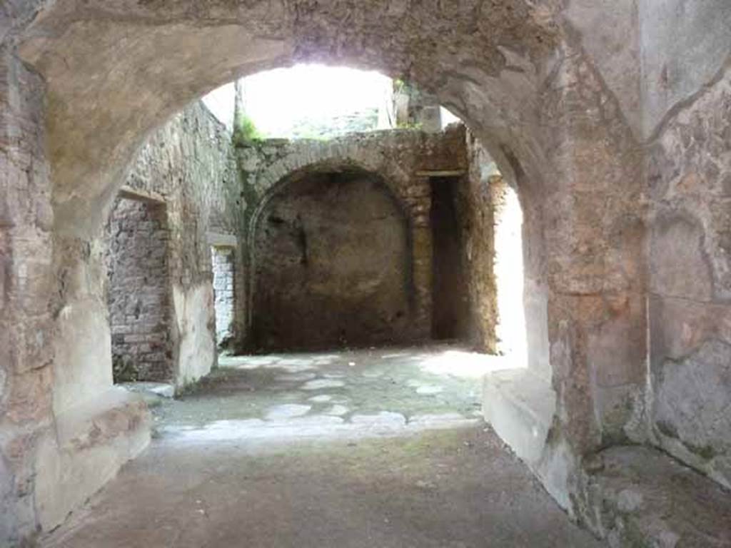 Villa of Mysteries, Pompeii. May 2010. 
Room 66, looking east from peristyle C towards the vestibule of original villa entrance, and into the unexcavated.