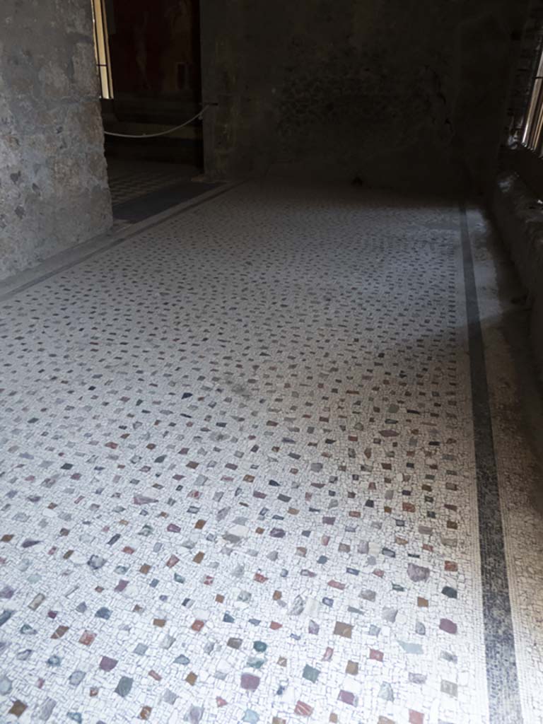Villa of Mysteries, Pompeii. September 2017. Looking south across flooring of portico P2.
Foto Annette Haug, ERC Grant 681269 DÉCOR.