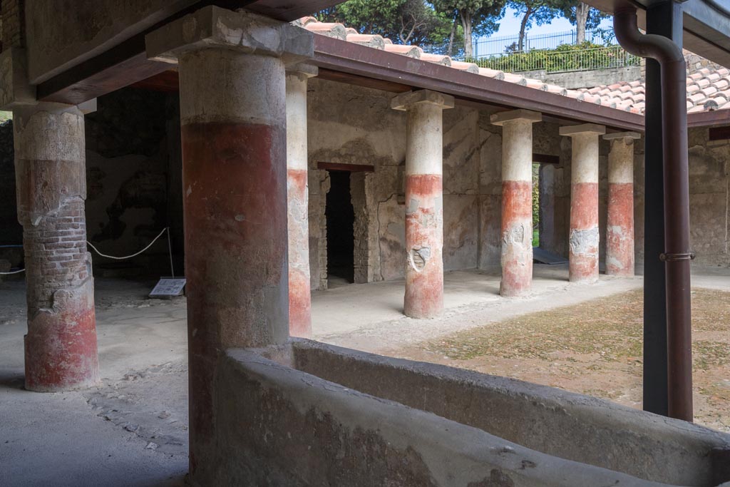 Villa Regina, Boscoreale. October 2021. Looking north along west portico VII. Photo courtesy of Johannes Eber.