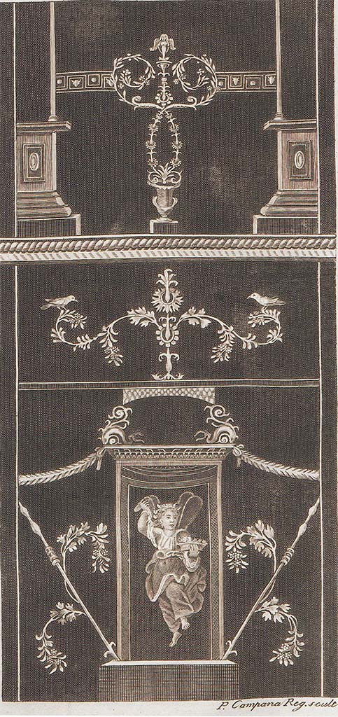 VI.17.9/11, or Irace at VI.17.00. As below and above.
See Antichità di Ercolano: Tomo Setto: Le Pitture 5, 1779, Tav. 16, p. 75.