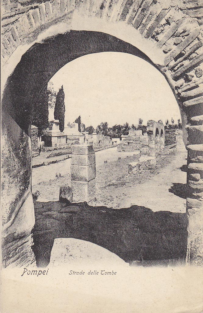 Via dei Sepolcri. Old postcard by Novelli. 
Looking north from outside HGE14. Photo courtesy of Drew Baker.