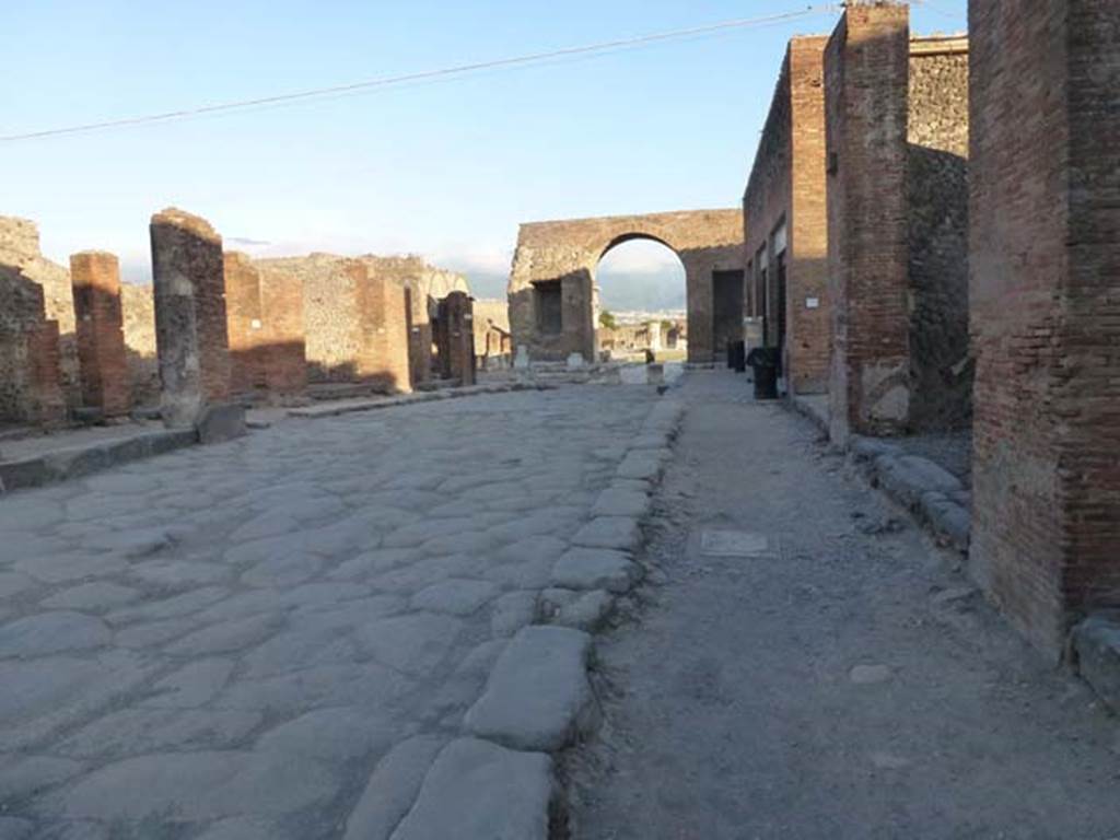 Via del Foro. June 2012. West side. Looking south from outside VII.5.23. Photo courtesy of Michael Binns.