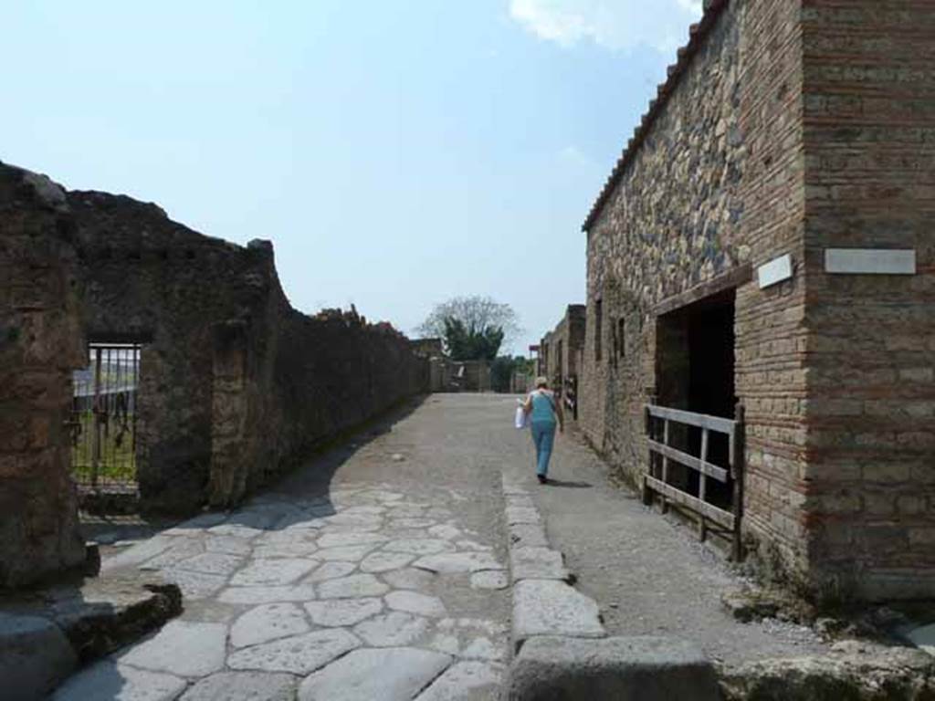 Via della Palestra between I.20 and I.14. May 2010. Looking west from Via di Nocera.