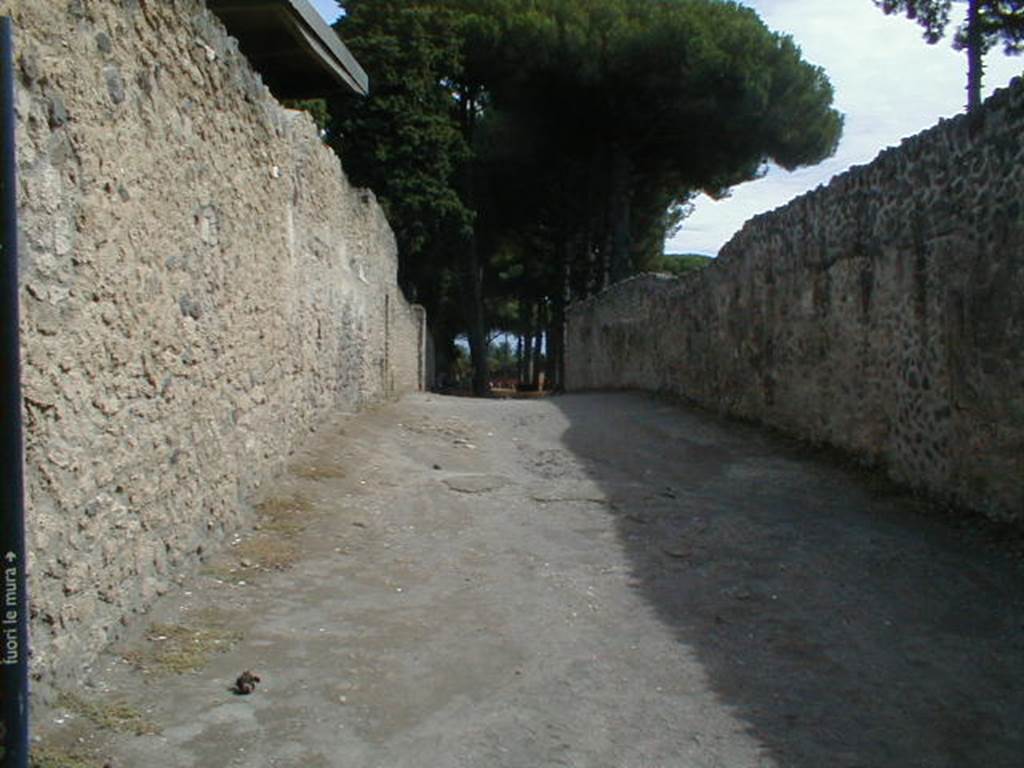 Via di Castricio between II.1 and II.9. September 2006. Looking east.