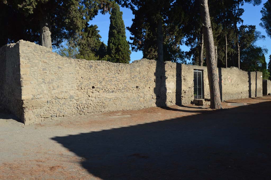 Via di Castricio, north side, Pompeii. October 2017. 
Looking east along south side of insula II.2, with entrance doorway leading to garden area, at II.2.5.
Foto Taylor Lauritsen, ERC Grant 681269 DÉCOR.