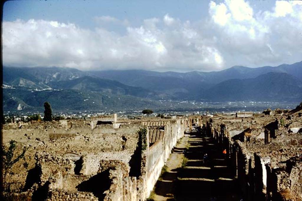 VI.9.1 Pompeii, on left. 1959. Looking south on Via Mercurio, from north end. Photo by Stanley A. Jashemski.
Source: The Wilhelmina and Stanley A. Jashemski archive in the University of Maryland Library, Special Collections (See collection page) and made available under the Creative Commons Attribution-Non Commercial License v.4. See Licence and use details.
J59f0599