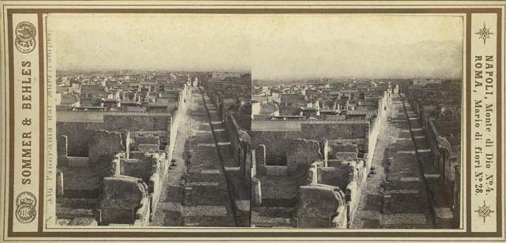Via di Mercurio. Sommer and Behles stereoview, between 1867 and 1874. Looking south from city walls. Photo courtesy of Rick Bauer.