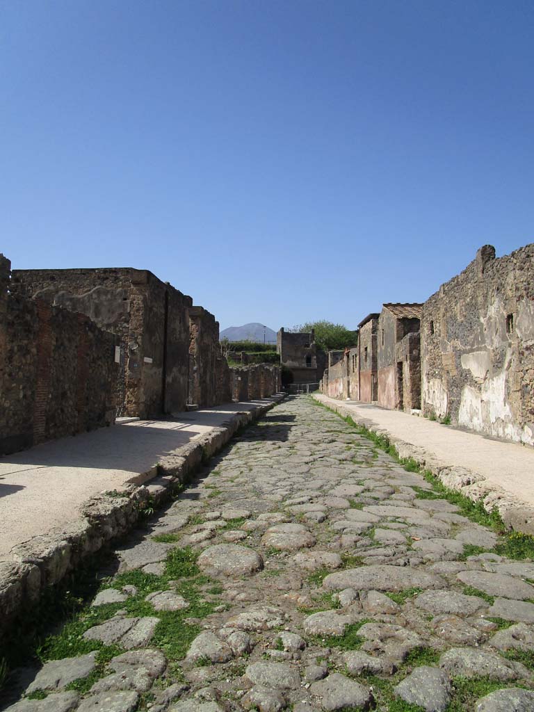 Via di Mercurio, Pompeii, April 2019. Looking north towards Tower XI.
Photo courtesy of Rick Bauer.
