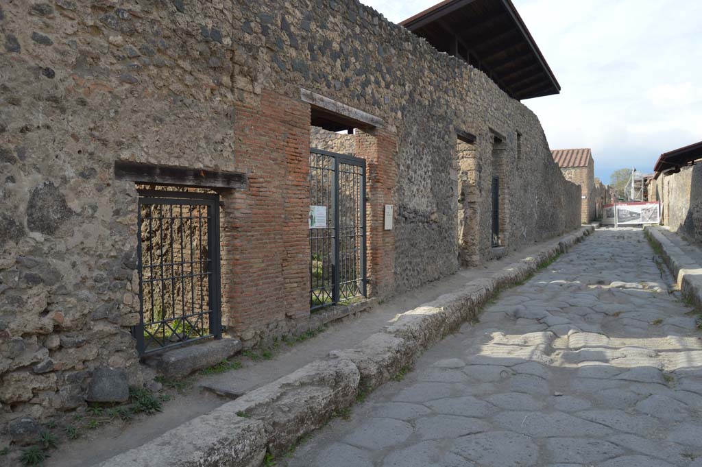 Via di Nocera, west side, Pompeii. October 2017. Looking north from I.20.1, on left, towards I.20.4. 
Foto Taylor Lauritsen, ERC Grant 681269 DÉCOR.