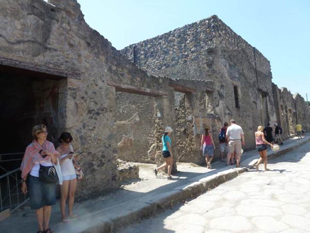 Vicolo del Menandro, south side. July 2012. Looking west along I.10. Photo courtesy of Michael Binns.