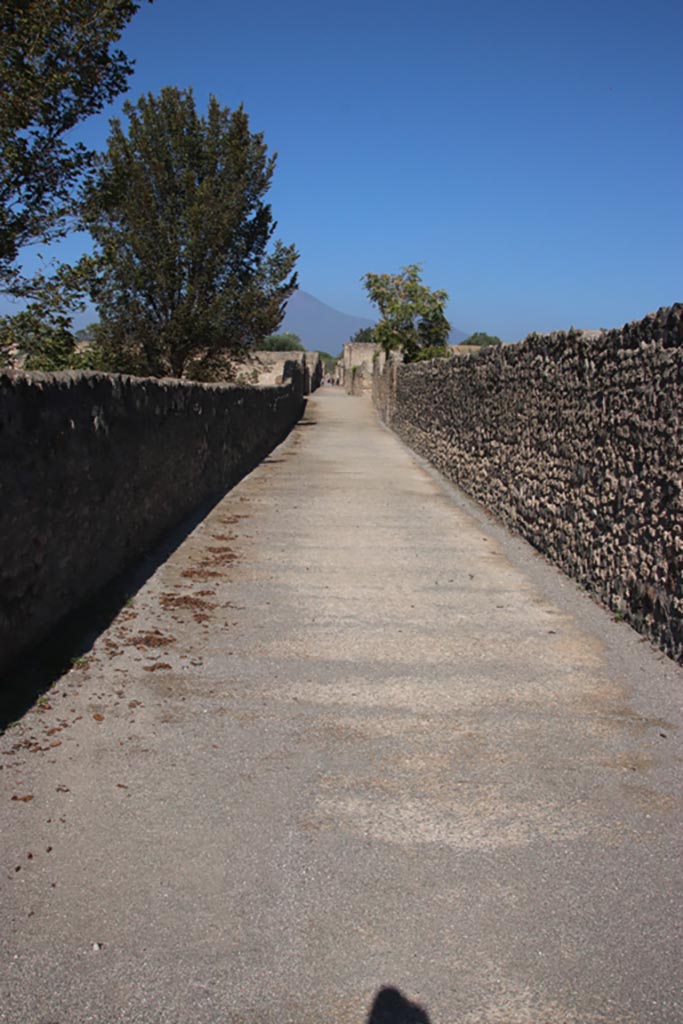 Vicolo della Nave Europa, Pompeii. October 2022. 
Looking north between I.22 and I.21. Photo courtesy of Klaus Heese.