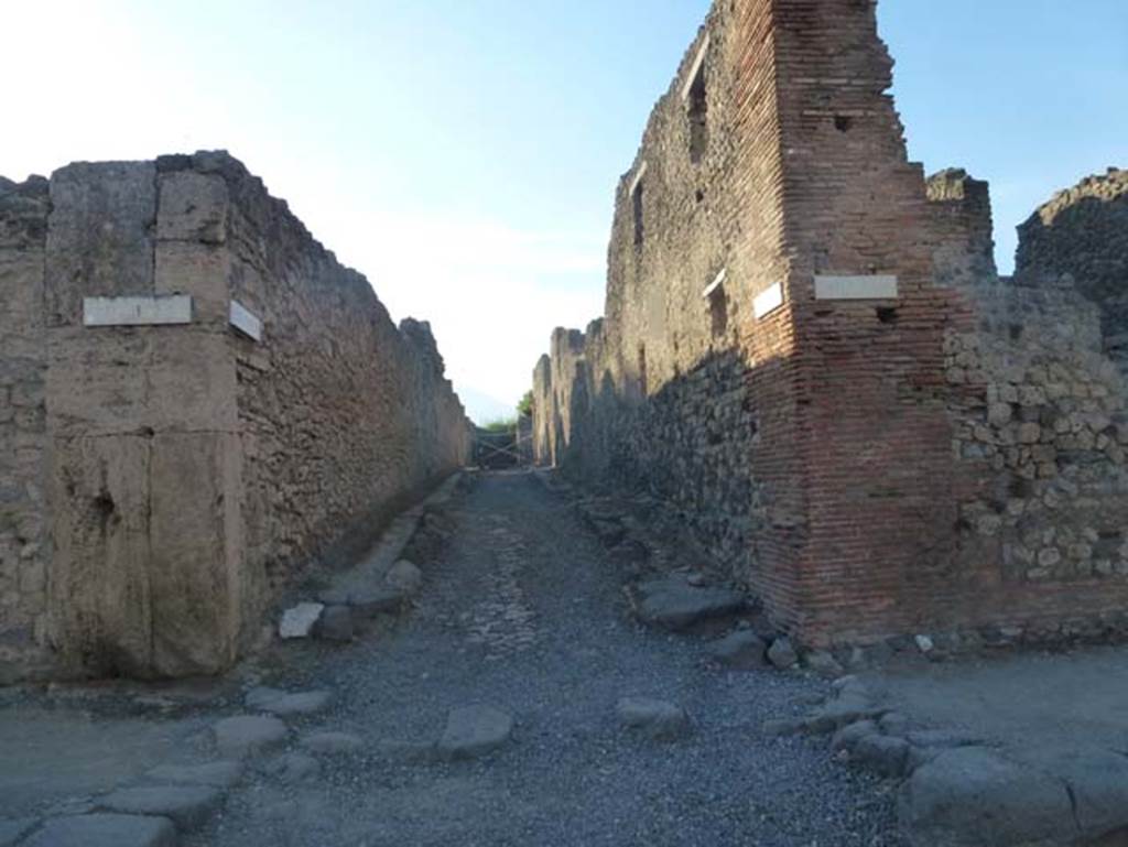 Vicolo di Lucrezio Frontone.  June 2012. Looking north from Via di Nola. Photo courtesy of Michael Binns.