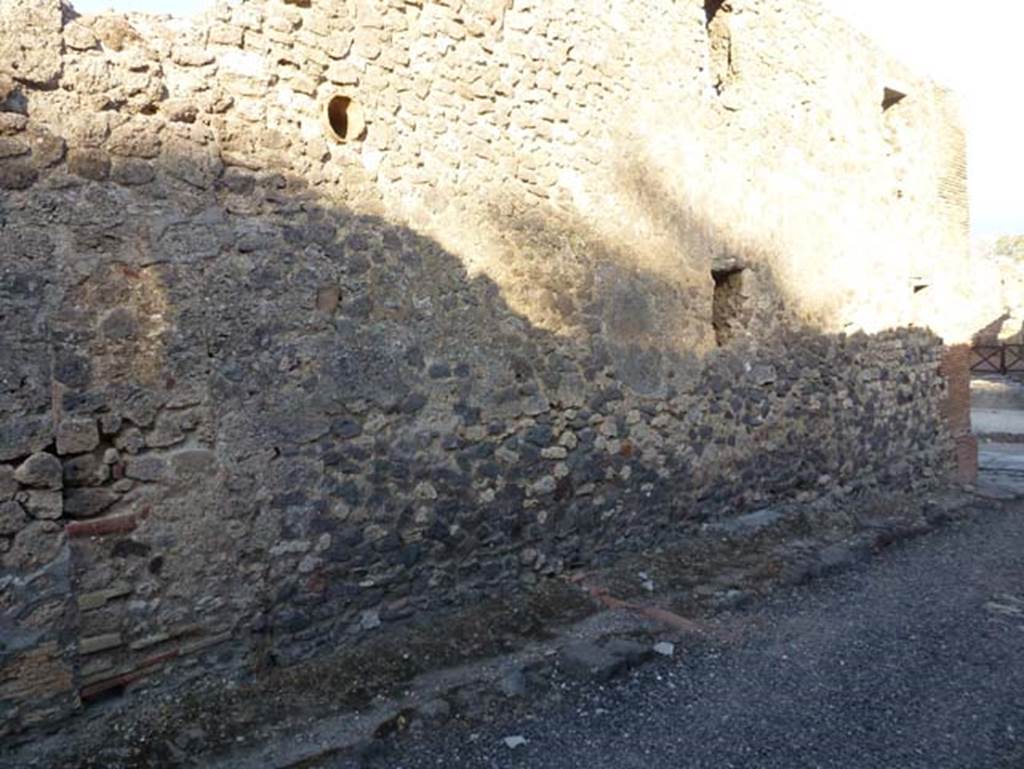 Vicolo di Lucrezio Frontone. June 2012. East side, looking south-east towards corner with Via di Nola, on right. Photo courtesy of Michael Binns.
