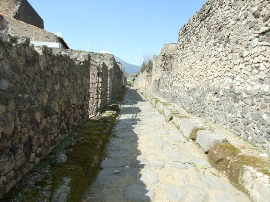 Vicolo di Modesto. March 2009. Looking north from VI.2.31 near junction with Vicolo di Mercurio.