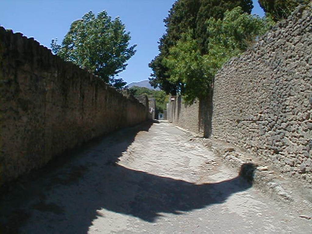 Vicolo di Octavius Quartio between II.1 and II.2. Looking north. May 2005.