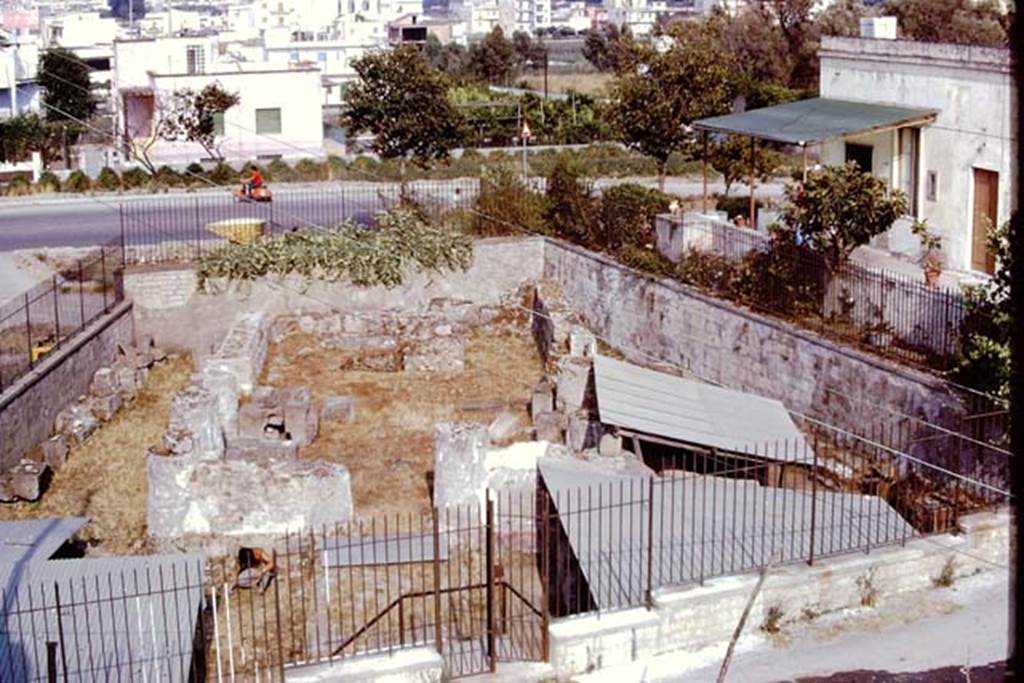Tempio dionisiaco in località Sant’Abbondio di Pompei. 1973. Looking east. 
Photo by Stanley A. Jashemski. 
Source: The Wilhelmina and Stanley A. Jashemski archive in the University of Maryland Library, Special Collections (See collection page) and made available under the Creative Commons Attribution-Non Commercial License v.4. See Licence and use details.
J73f0588