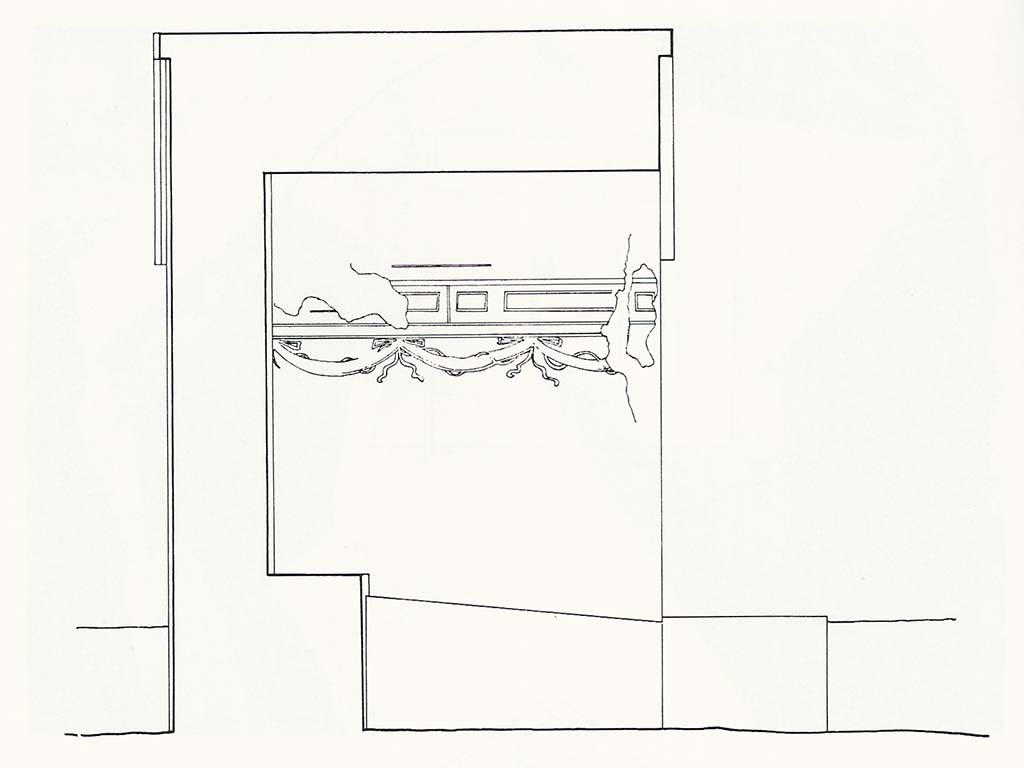 Tomba in località Cimitero di Pompei. Sezione A-A. Section A-A.
Vedi/See De Caro, S., Notizie di vecchi scavi. Una tomba antica nel cimitero di Pompei, in Pompeii Herculaneum Stabiae, 1983, p. 44, fig. 4c.
