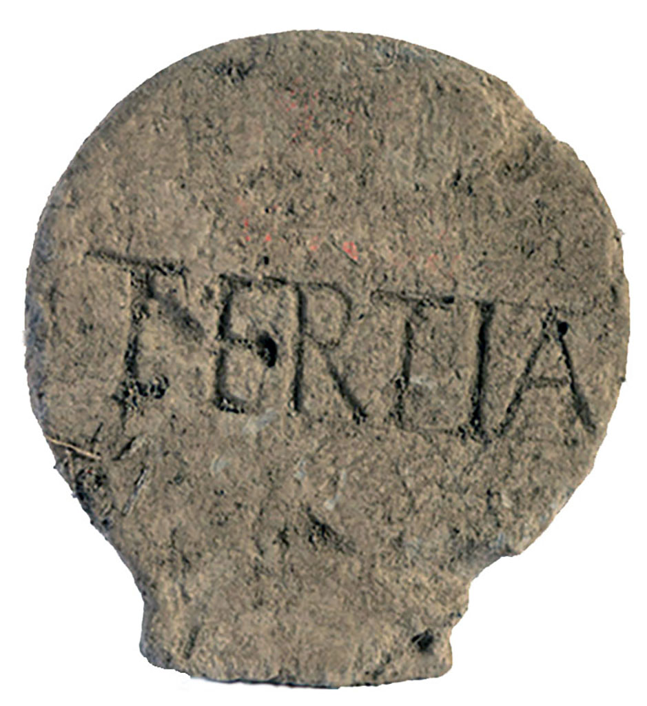 Pompeii Fondo Azzolini. Tomb 64: Tertia.
Single burial. Burial of a slave.
Columella with inscription
TERTIA
Tertia
See Notizie degli Scavi di Antichità, 1916, p. 299, fig. 12, p. 303, t64.