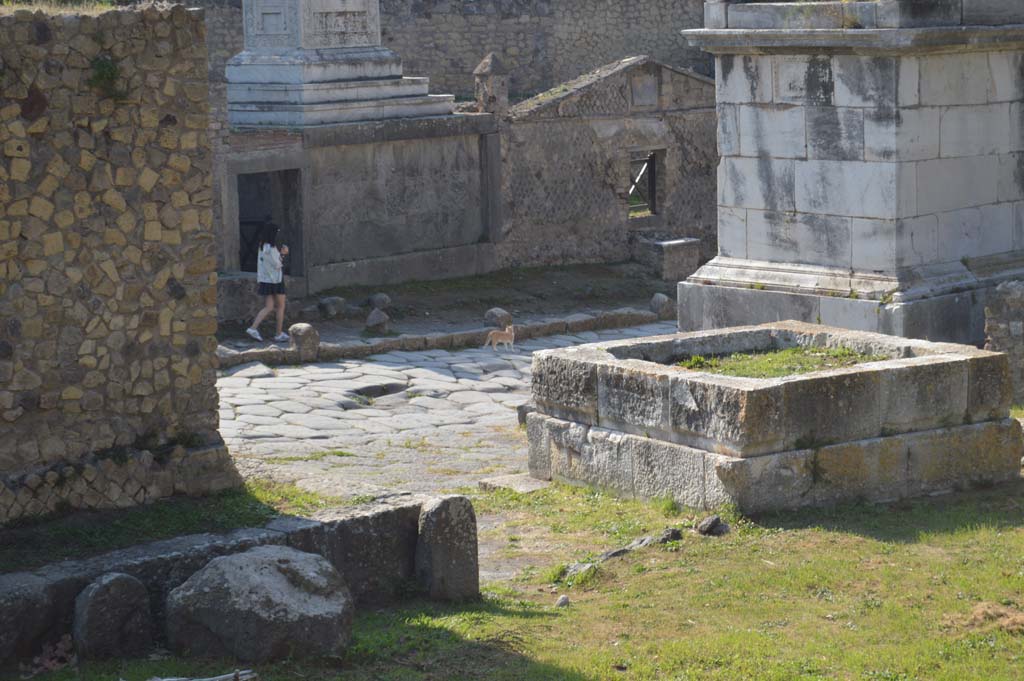 HGE35 Pompeii, centre right. October 2017. Looking west across Via dei Sepolcri, with HGE34, on left, and HGE36, on right.
Foto Taylor Lauritsen, ERC Grant 681269 DÉCOR.