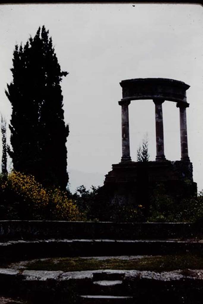HGW04 Pompeii. 1961. Looking towards the schola tomb of Mamia, in the foreground.   
Photo by Stanley A. Jashemski.
Source: The Wilhelmina and Stanley A. Jashemski archive in the University of Maryland Library, Special Collections (See collection page) and made available under the Creative Commons Attribution-Non Commercial License v.4. See Licence and use details.
J61f0615