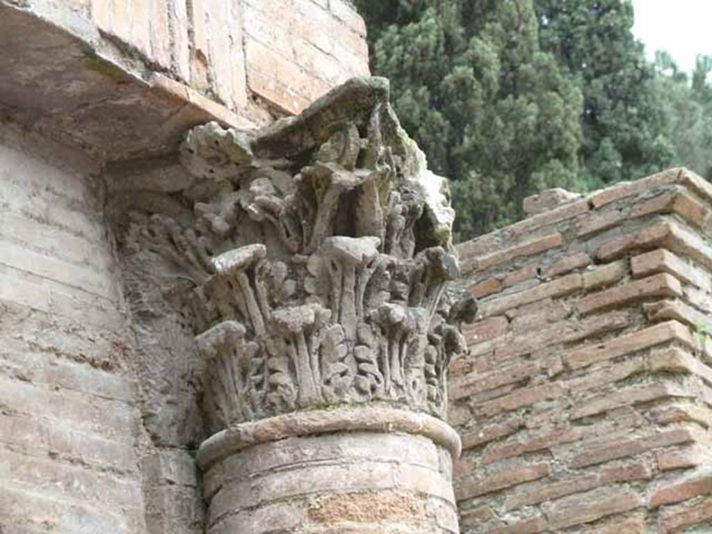 Pompeii Porta Nocera. Tomb 17ES. May 2010. Capital on west side of entrance doorway.