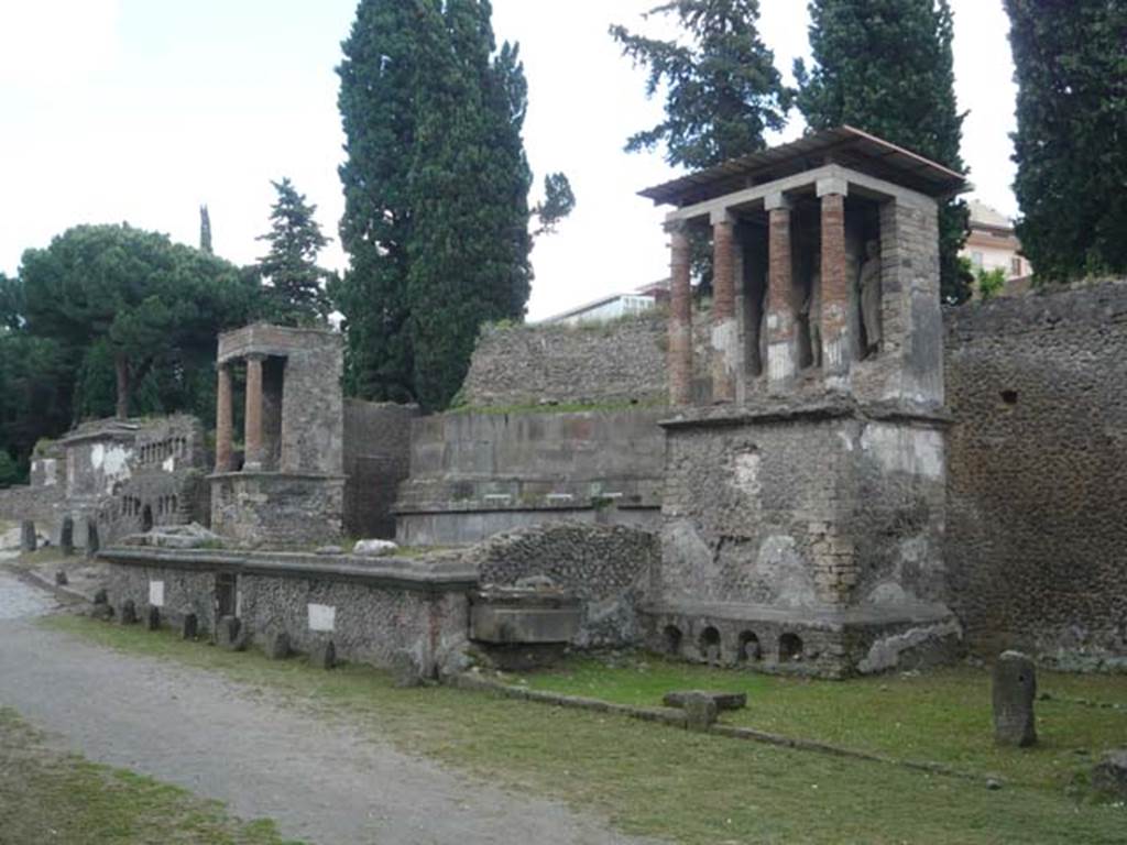 Pompeii Porta Nocera. May 2011.Tombs 9OS, 11OS and 13OS from the west. Photo courtesy of Buzz Ferebee.