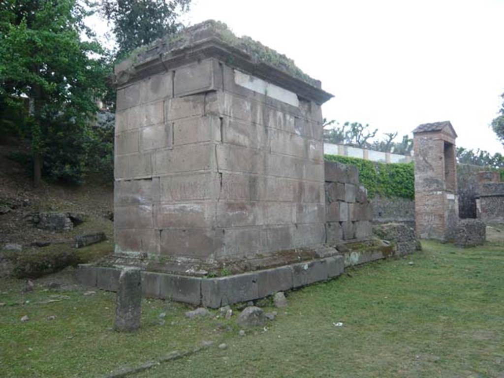 Pompeii Porta Nocera. Tomb 17OS. May 2011. Tomb of Lucius Tillius and the Tillii. 
Looking west along tombs 19OS, 21OS and 23OS.
Photo courtesy of Buzz Ferebee.