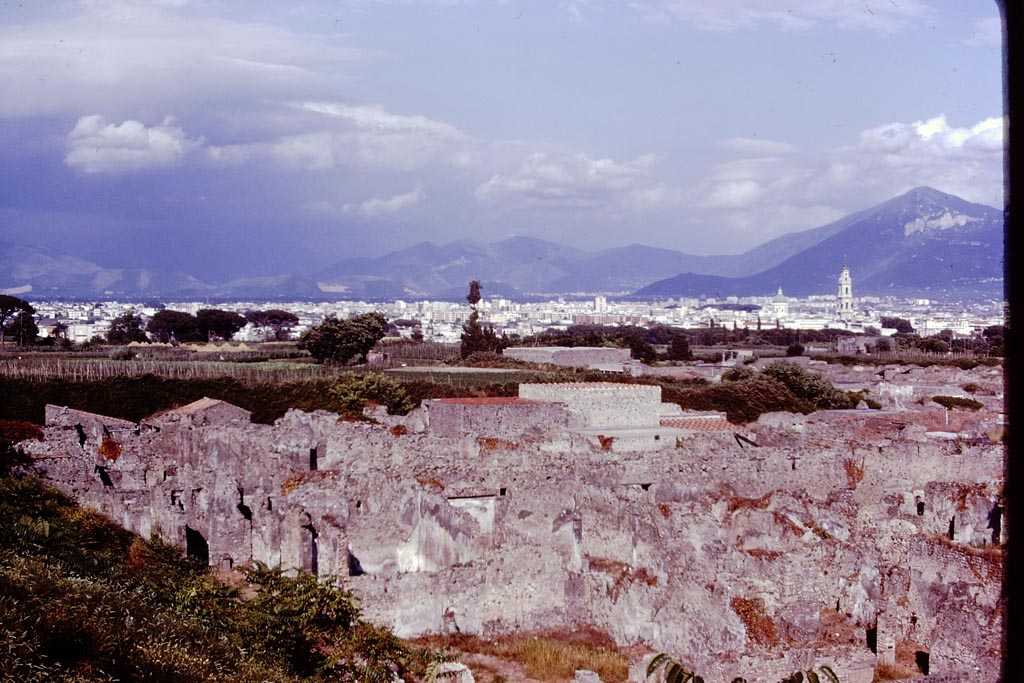 T11 Pompeii. Tower XI. 1978. Looking south-east towards modern Pompeii. Photo by Stanley A. Jashemski.   
Source: The Wilhelmina and Stanley A. Jashemski archive in the University of Maryland Library, Special Collections (See collection page) and made available under the Creative Commons Attribution-Non-Commercial License v.4. See Licence and use details.
J78f0192