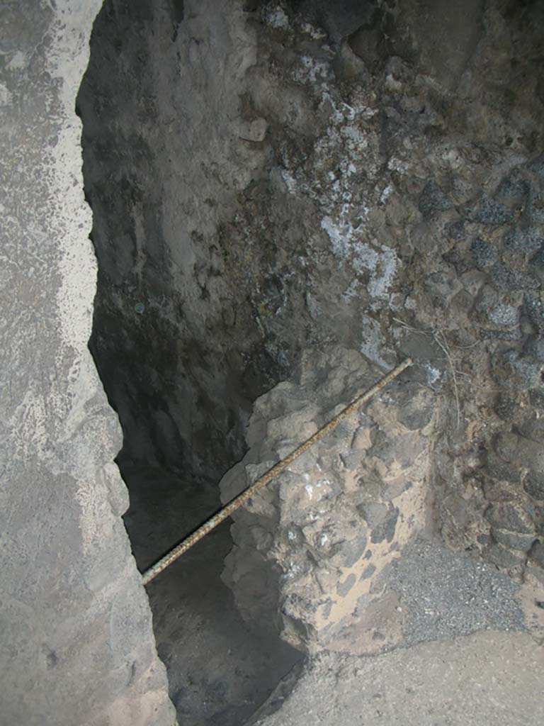 Tower XI, Pompeii. May 2010. 
Looking north along east wall near doorway of tower. Photo courtesy of Ivo van der Graaff.