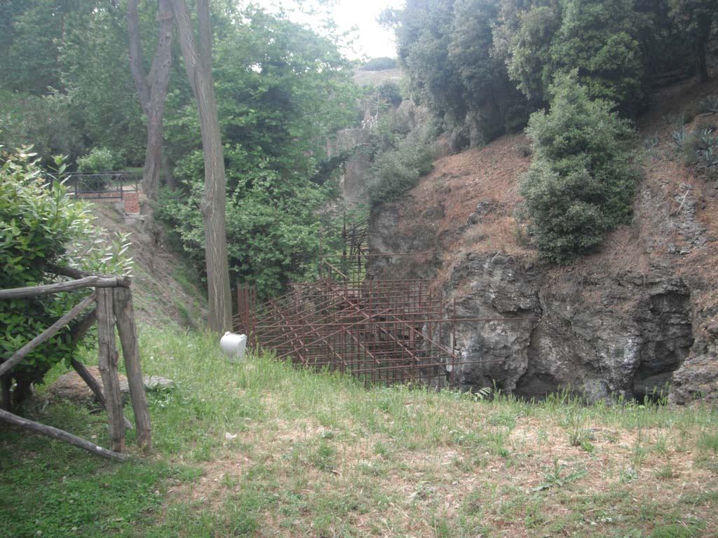 Possible site of Pompeii Tower I, south of Triangular Forum, near volcanic ledge. May 2011. 
Looking south-west. Photo courtesy of Ivo van der Graaff.