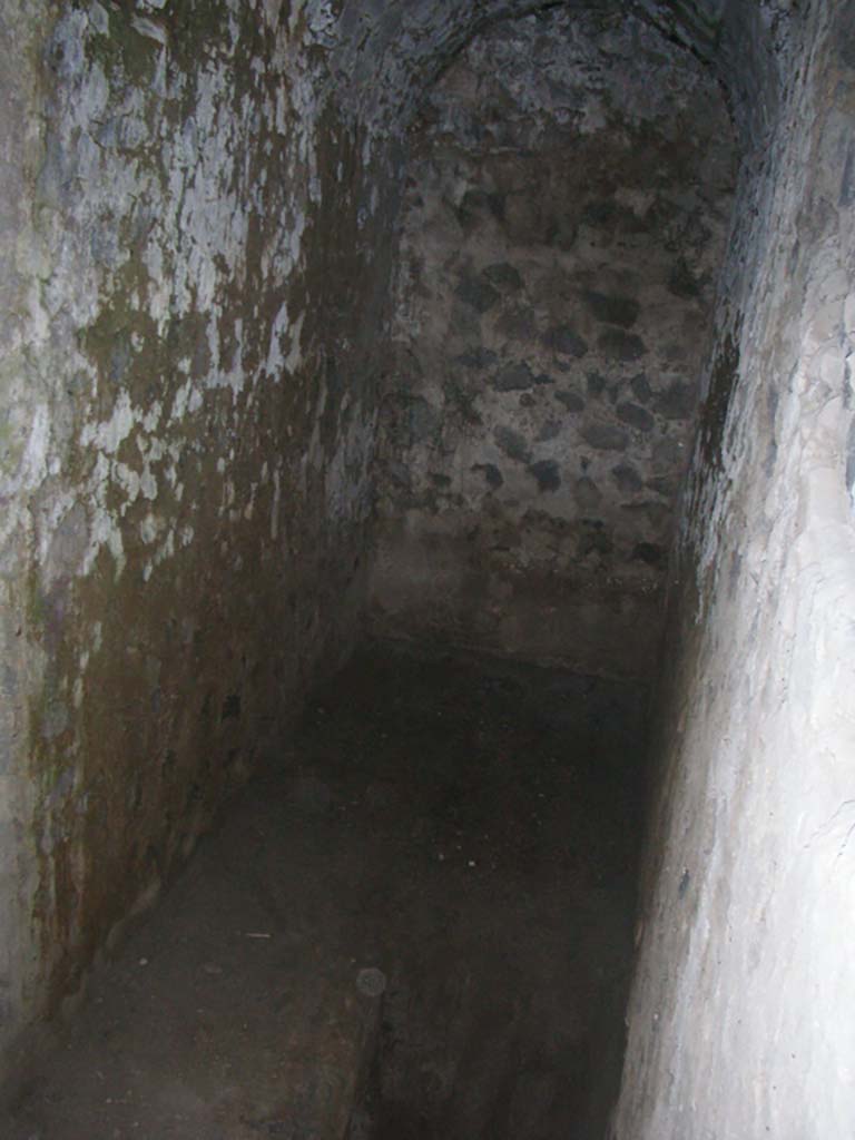 Tower II, Pompeii. May 2010. 
Looking east and down through rectangular opening in north wall of main room. Photo courtesy of Ivo van der Graaff.