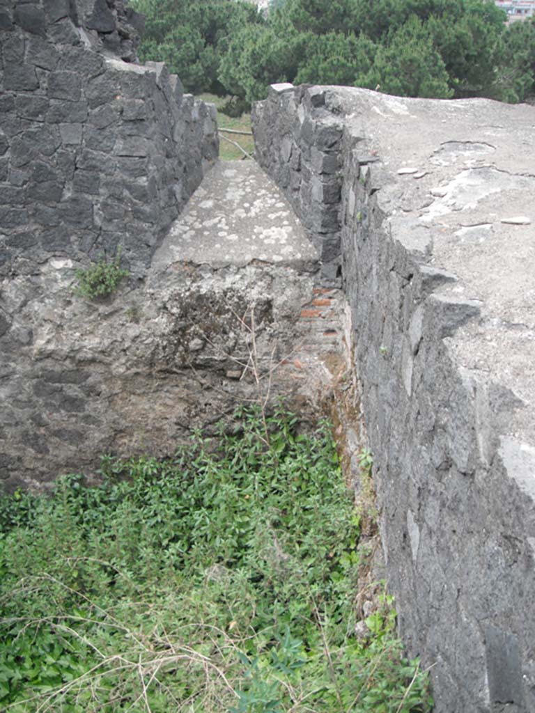 Tower V, Pompeii. May 2011. 
Detail from north wall in north-east corner of main chamber. Photo courtesy of Ivo van der Graaff.