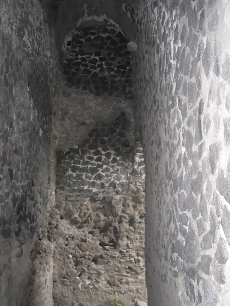 Tower V, Pompeii. May 2011. Looking north towards wall with doorway to main room on right.
Photo courtesy of Ivo van der Graaff.