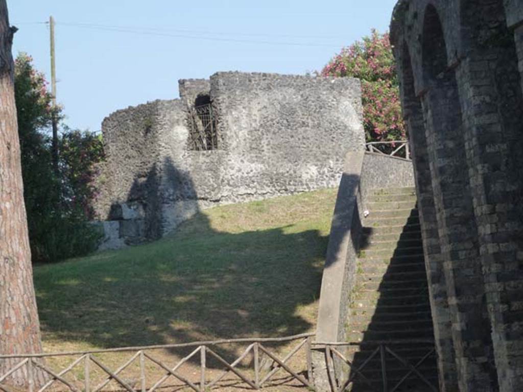 T6 Pompeii. Tower VI. June 2012.  Looking towards west side, from north side of amphitheatre. Photo courtesy of Michael Binns.